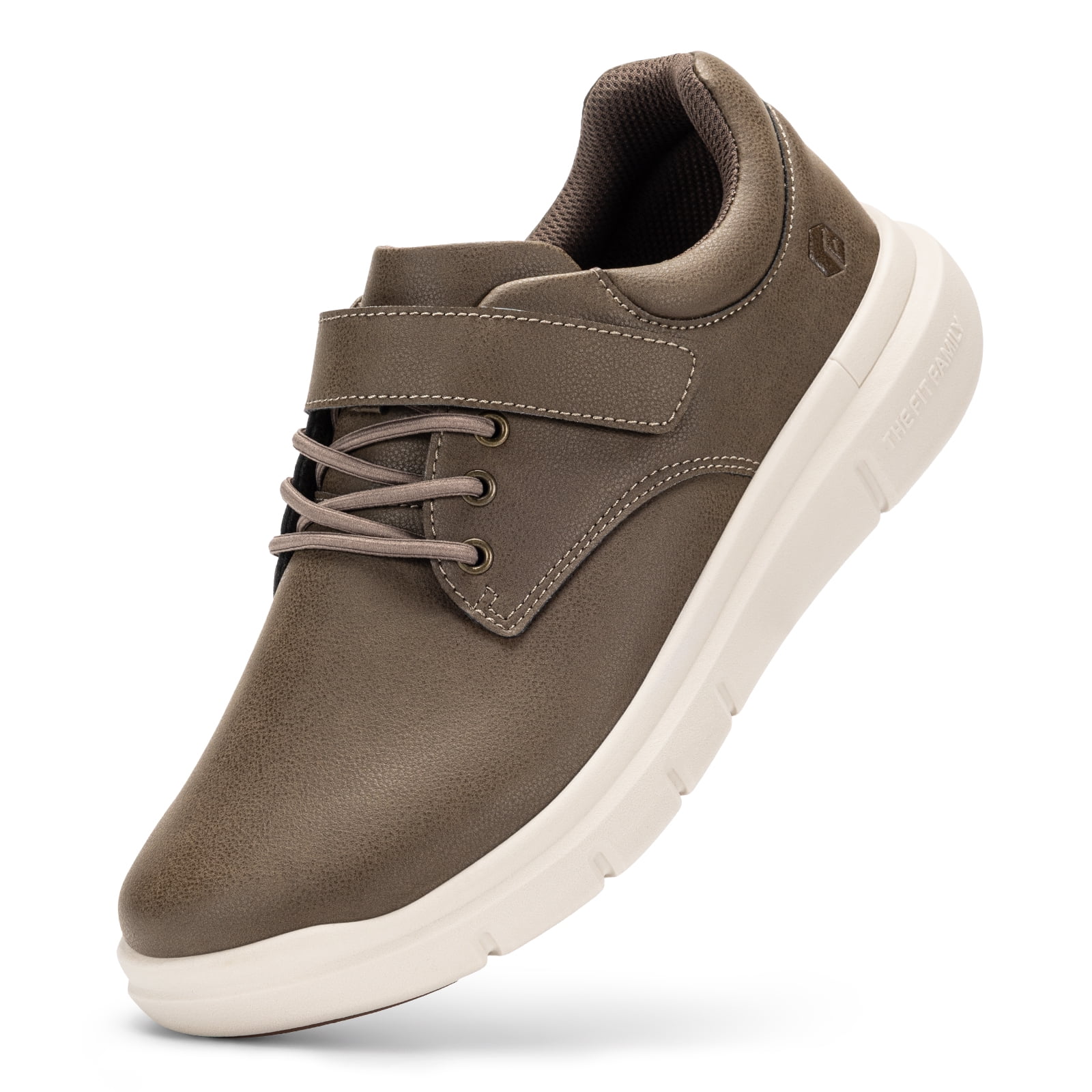 Fitville Shoes for Men Wide Diabetic Dress Shoes Adjustable Velcro Shoes for Men With Slip-Resistant