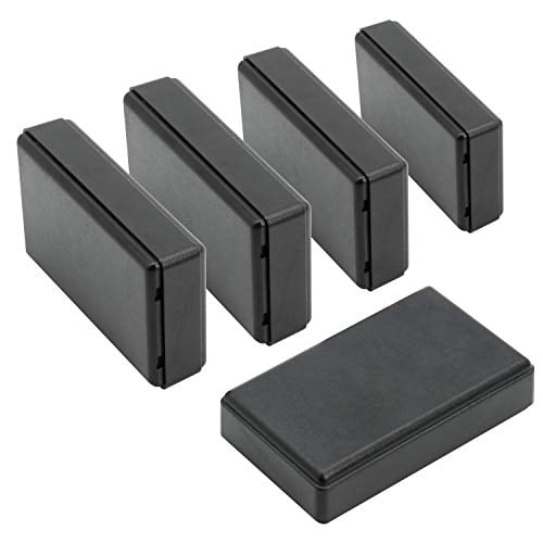 LeMotech 5 Pieces ABS Plastic Electrical Project Case Power Junction Box Project Box Black 2.76 x 1.65 x 0.71 70x42x18mm 