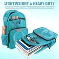 thumbnail image 2 of Single Solid Color Reflective Transparent See Through Mesh Stadium Approved Backpack for Travel and Commuting in Aqua Blue, 2 of 8