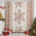 thumbnail image 6 of 66x72 Inch Shower Curtains for Bathroom, Brown Christmas Snowflake Fabric Bath Curtain Decor, Xmas Winter Polka Dot Vintage Waterproof Restroom Curtains Shower Set Accessories with 12 Hooks 66 Inch, 6 of 8