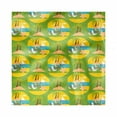 thumbnail image 1 of Marine Decorative Satin Napkins Set of 4, Continuous Pattern of Sailing Boat Seagull Tropic Island Palms Ocean, Square Fabric Party & Dinner Napkin, 18", Lime Green Multicolor, by Ambesonne, 1 of 2