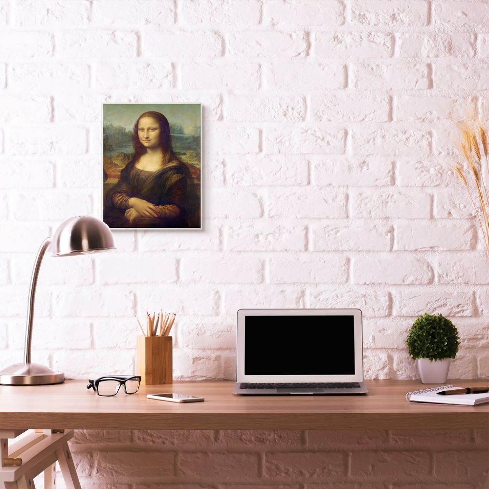 The Stupell Home Decor Collection Da Vinci Mona Lisa Renaissance Painting Wood Wall Art
