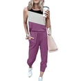 thumbnail image 2 of ZyeKqe Womens 2 Piece Outfits Short Sleeve Tops Long Pants Jogger 2024 Summer Tracksuit Sets Lounge Set, 2 of 4