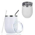 thumbnail image 4 of Taza térmica de acero inoxidable de gran capacidad, antideslizante, portátil, para exteriores, regalo, color blanco, 12 oz (360 ml), 4 of 12