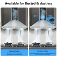 thumbnail image 5 of Faitaliicy 30" Wall Mount Range Hood Stainless Steel Kitchen Ceiling Chimney-Style Stove Vent With 3-Speed ​​Exhaust Fan Led Lights Permanent Filter, 5 of 8