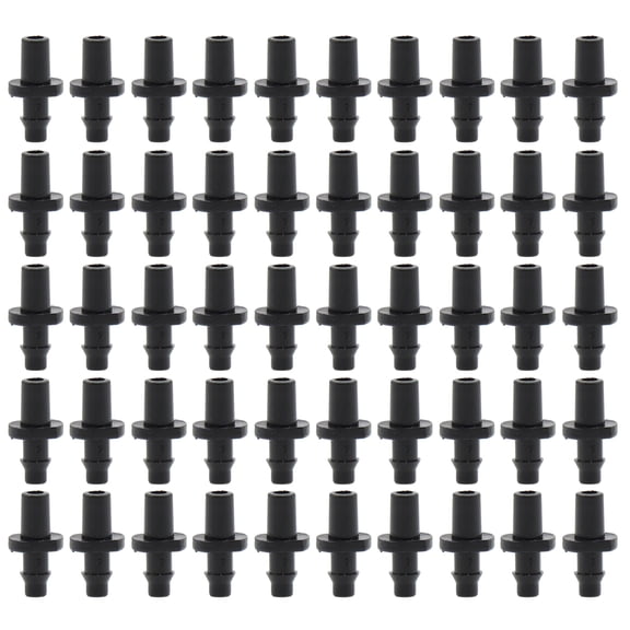 OIUR 50 Pcs Barbed Hose Connectors Drip Irrigation 1/4" Universal Fittings 3-Way Coupling T Connectors for 4/7 Water Tube Garden Lawn Flower Pot