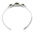 thumbnail image 4 of Sterling Silver Green Turquoise 3-Stone Oval Cuff Bracelet, Sizes Small to Large, 4 of 9