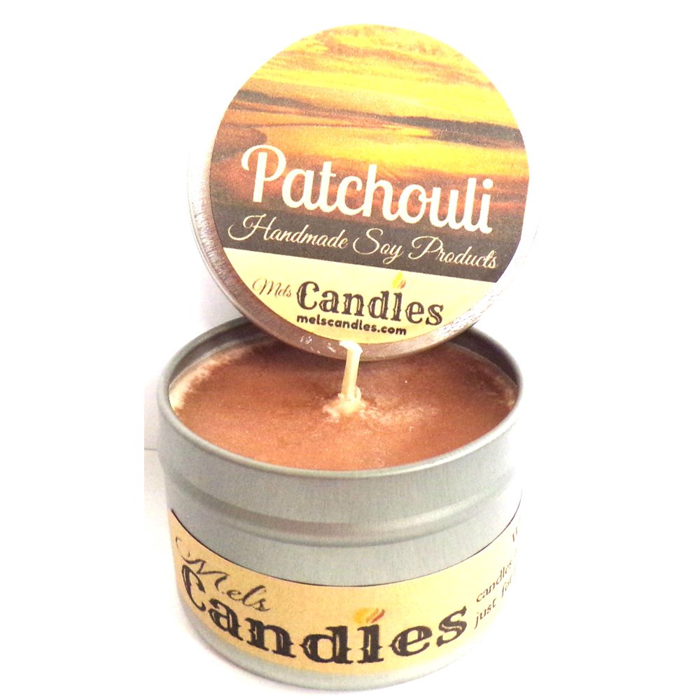 Patchouli 4 Ounce Handmade 100 Percent Soy Candle Tin Made In the USA