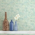 thumbnail image 2 of A-Street Prints Avalon Aqua Weave Wallpaper, 20.5-in by 33-ft, 56.4 sq. ft, 2 of 3