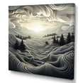 thumbnail image 2 of Designart "Abstract Line Mountain Landscape in Black and White III" Food & Beverage Wall Art - Traditional White Fruits Entryway Wall Art Print, 2 of 6