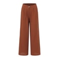 thumbnail image 6 of WCJM Orange Womens Large Plain Sleeveless Trousers Suit Cotton Linen Casual Long Sleeved Loose Cotton Suit, 6 of 9