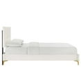 thumbnail image 3 of Modway Yasmine Channel Tufted Velvet Queen Platform Bed in White, 3 of 8