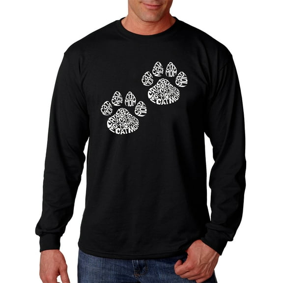 LA Pop Art Men's Word Art Long Sleeve T-shirt - Cat Mom