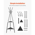 thumbnail image 6 of VEVOR Coat Rack, Freestanding Coats Rack Stand with 2 Shelves & 6 Hooks, Free Standing Hall Coat Tree for Entryway, Bedroom, Living Room, Modern Clothes Hanger Stand for Coats, Hats, Scarves,Handbags, 6 of 9