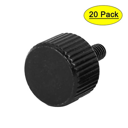 

Computer PC Case Black Zinc Plated Flat Head Knurled Thumb Screw M3x8mm 20pcs