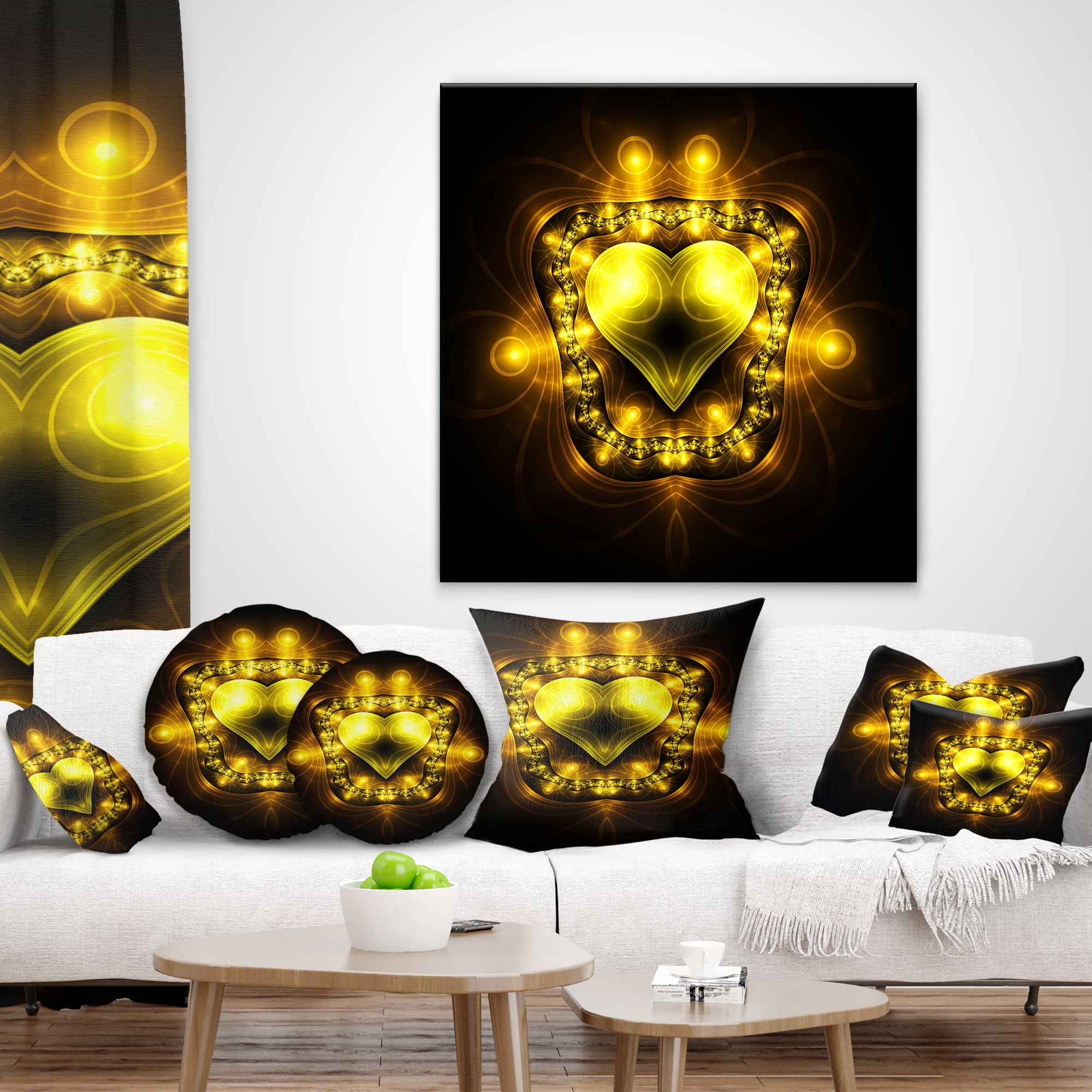 Designart 16" x 16" Black Polyester Throw Pillow