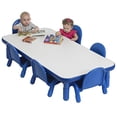 thumbnail image 2 of BASELINE Toddler 60" x 30" Rectangular Table & Chair Set - Solid Royal Blue, 2 of 5