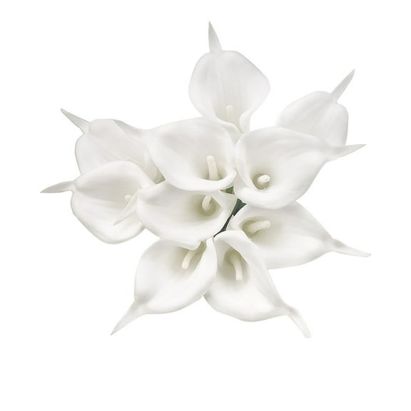 PATLOLLAV 10 Pcs Simulation Calla Lily Flowers Artificial Flowers Bouquets Fake Flowers 13.3" for Mother's Day Father's Day Easter Home Kitchen Wedding Decorations