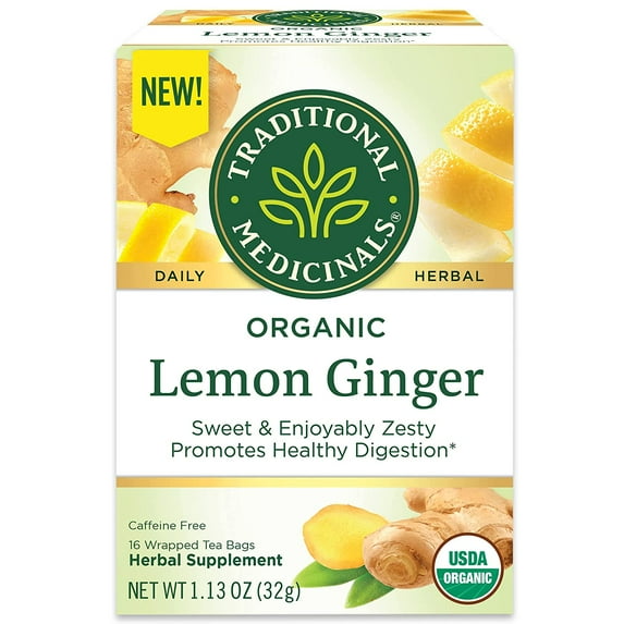 Traditional Medicinals Organic Lemon Ginger Tea, 1.13 OZ (Pack of 6)