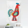 thumbnail image 1 of Rooster Tapestry, Polish Swedish Folk Art Bird Traditional Design Animal Floral Ornament, Fabric Wall Hanging Decor for Bedroom Living Room Dorm, 5 Sizes, Vermilion Petrol Blue, by Ambesonne, 1 of 1
