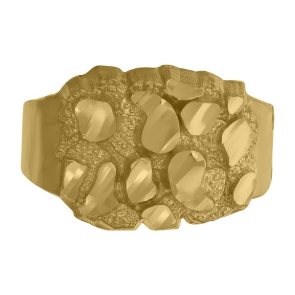 10kt 10k Yellow Gold Mens Nugget Dc Textured Band Ring