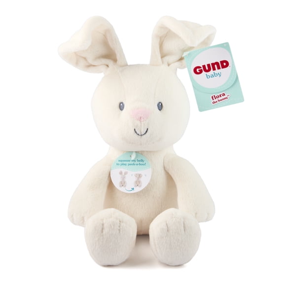 GUND Baby Peek-a-Boo Flora Bunny Plush, Bunny Rabbit Stuffed Animal, Baby Toy for Ages 0 and Up, Cream, 7" (Batteries Not Required)