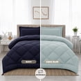 thumbnail image 6 of Lux Decor All-Season Comforter Sets Queen 3 PC, Reversible Bedding Set with Diamond Quilted Design Comforter and 2 Pillow Shams, Lightweight & Cozy Set de Cama Navy/Aqua Blue, 6 of 9