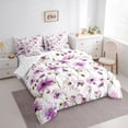thumbnail image 3 of Homewish Purple Daisy Bedding Comforter Set 7 Pieces for Kids Children Teens,Spring Garden Full Bedding Set Lightweight,Chic Flowers Fitted Sheet Flat Sheet,Microfiber Bedroom Decor,Reversible, 3 of 8