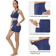thumbnail image 2 of Pantalones cortos de cintura alta de 8 ''/5'' para mujer, pantalones cortos de yoga, pantalones cortos de entrenamiento con control de barriga, bolsillos laterales, pantalones para correr, azul XL JM, 2 of 5
