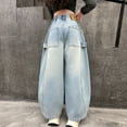thumbnail image 5 of Otqutp Teen Girls Wide Leg Baggy Jeans Cute Elastic High Waisted Denim Pants 2025 Trendy Preppy Y2K Streetwear Denim Pants, 5 of 9