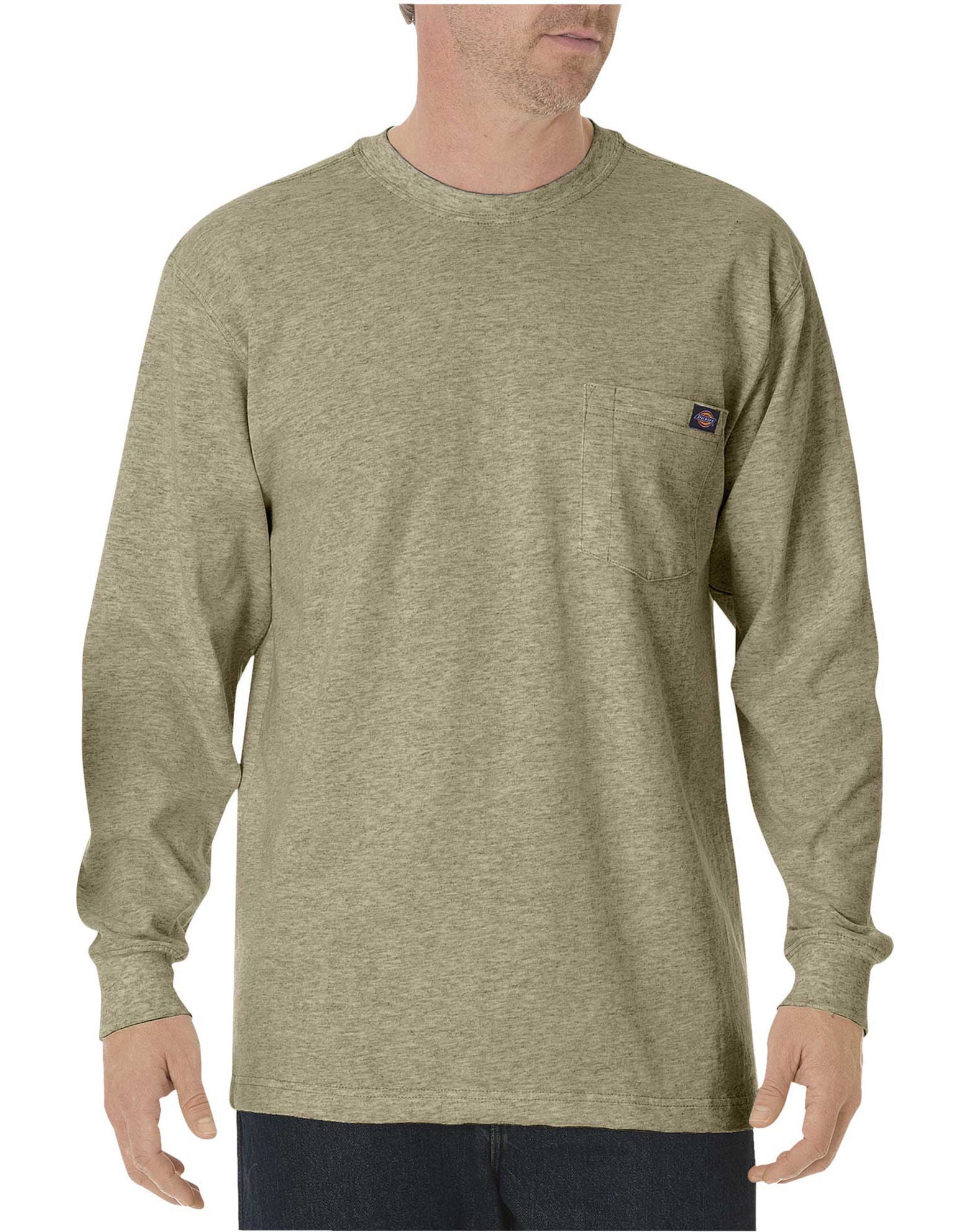 Dickies Mens Long-Sleeve Heavyweight Crew-Neck T-Shirt, 3X, Desert Sand 