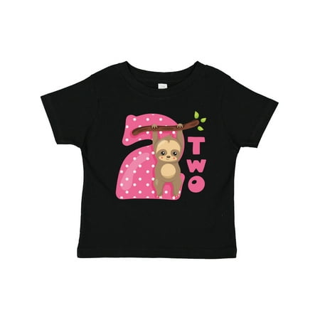 

Inktastic Pink Sloth 2nd Birthday Gift Baby Girl T-Shirt