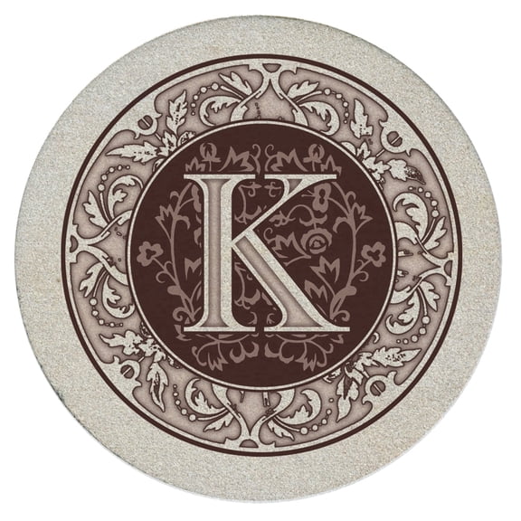 Thirstystone Monogram Letter K Natural Sandstone Coaster 4-Pack