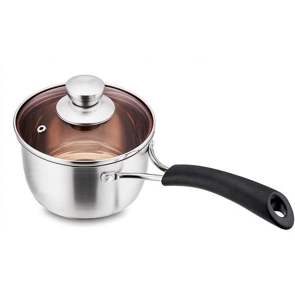 VeSteel 1 Quart Saucepan, Stainless Steel Saucepan with Lid, Small Sauce for Home Kitchen Restaurant Cooking