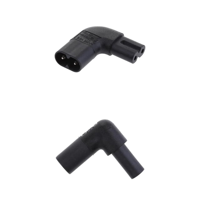 IEC320 C7-C8 Adaptador De Enchufe De CA De ángulo Convertidor De Corriente De ángulo Izquierdo Sunnimix