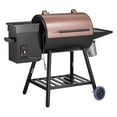 thumbnail image 4 of KFFKFF 456 sq in Wood Fired Pellet Grill and Smoker, BBQ Grills with Digital Regulator, Meat Thermometer for Outdoor Cooking, Patio and Backyard, Bronze Black, 4 of 9