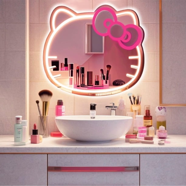 Espejo decorativo para el hogar GALLIA Anime Hello Kit con luz de neón 37 x 31 cm