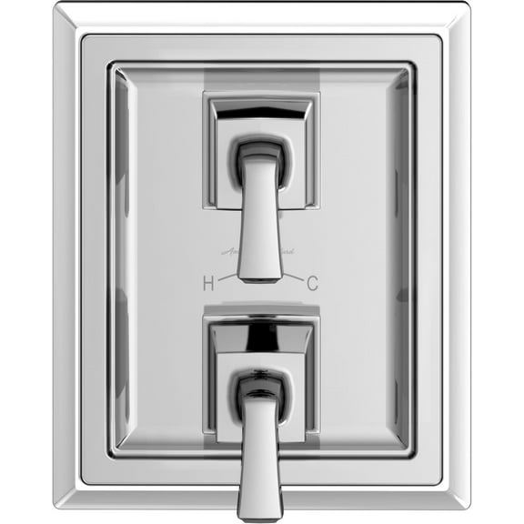 American Standard T455740.002 Town Square S Two-Handle Thermostat Shower Valve Trim Kit, Polished Chrome