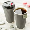 thumbnail image 3 of 16 oz Gray Paper Coffee Cup - Ripple Wall - 3 1/2" x 3 1/2" x 5 1/2" - 500 count box, 3 of 3