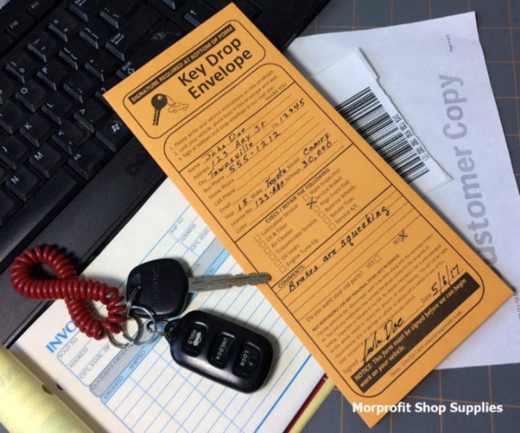 100 Night Drop Key Envelopes - Auto Repair Shops and Mechanics