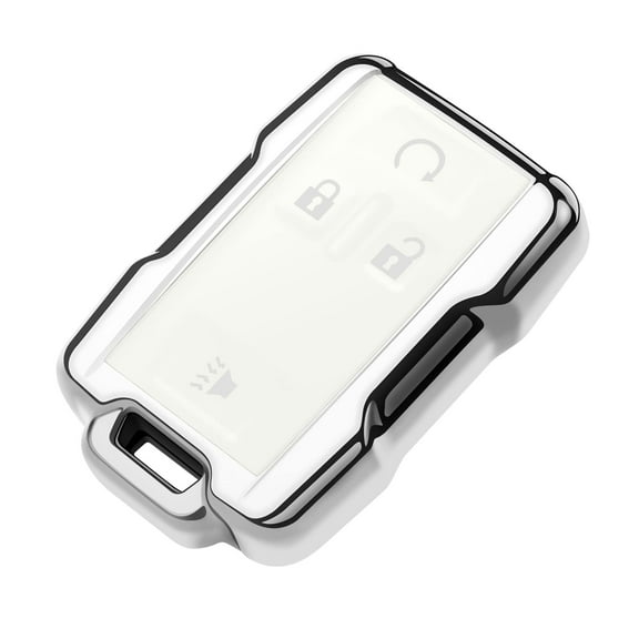 for Chevrolet Key Fob Cover Soft TPU Full Protection Key Shell Key Case Compatible with Chevrolet Chevy Silverado Suburban Tahoe Colorado GMC Sierra Yukon Canyon 4 Buttons