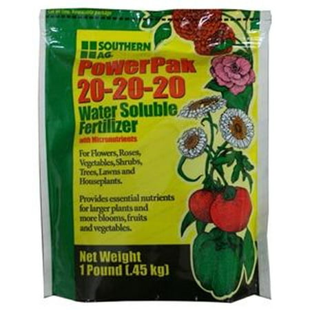PowerPak 20-20-20 Soluble Fertilizer - 1 Lb. (Best Fertilizer For Southern Lawns)