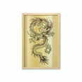 thumbnail image 1 of Dragon Wall Art with Frame, Chinese Snake Dragon Theme Background Eastern Oriental Abstract Art Graphic, Printed Fabric Poster for Bathroom Living Room, 23" x 35", Mustard and Black, by Ambesonne, 1 of 2