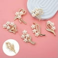 thumbnail image 6 of HOOUN Vintage Flower Pearl Rhinestone Brooches Crystal Bouquet Corsage Clothing Pins-_-A12, 6 of 9