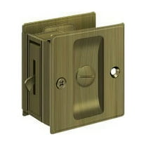 Deltana SDL25U5 Pocket Lock; 2-1/2" x 2-3/4" Privacy; Antique Brass Finish