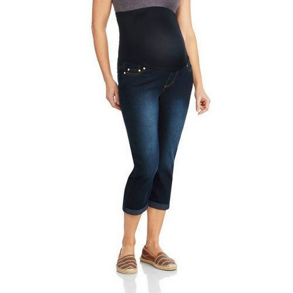 Oh! Mamma Maternity Oh! Mamma Jeans with Full Panel and Rolled Cuff