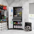 thumbnail image 2 of JAORD Metal Rolling Storage Cabinet with 2 Drawers & Pegboards, Adjustable Shelf & Locking Doors - Garage Cabinets for Tool Storage, Assemble Required, 2 of 7
