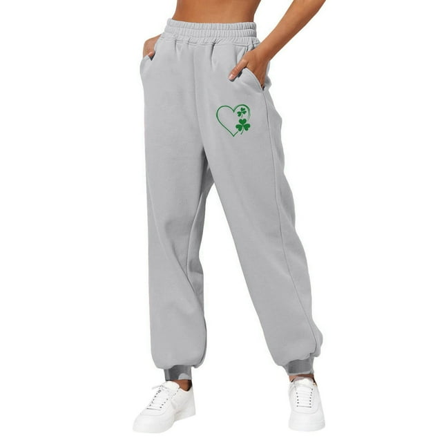 Aqestyerly Women Casual Printed Sweatpants With Loose Thread Ankle,Sports Pants For Running,Training,Jogging And Home Wear