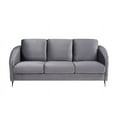 thumbnail image 4 of Lilola Home Sofia Gray Velvet Fabric Sofa Loveseat Chair Living Room Set, 4 of 4