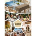 thumbnail image 5 of Blue Brown Table Cloth, Gradient Wood Grain Farmhouse Country Waterproof Tablecloth for Square Tables, Reusable Washable Fabric Table Cover for Restaurant Kitchen Dining Tables 60"x60", 5 of 6